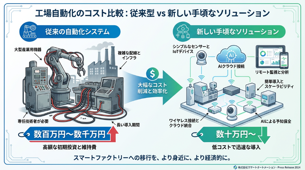 工場自動化のコスト比較：従来型 vs 新しい手頃なソリューション